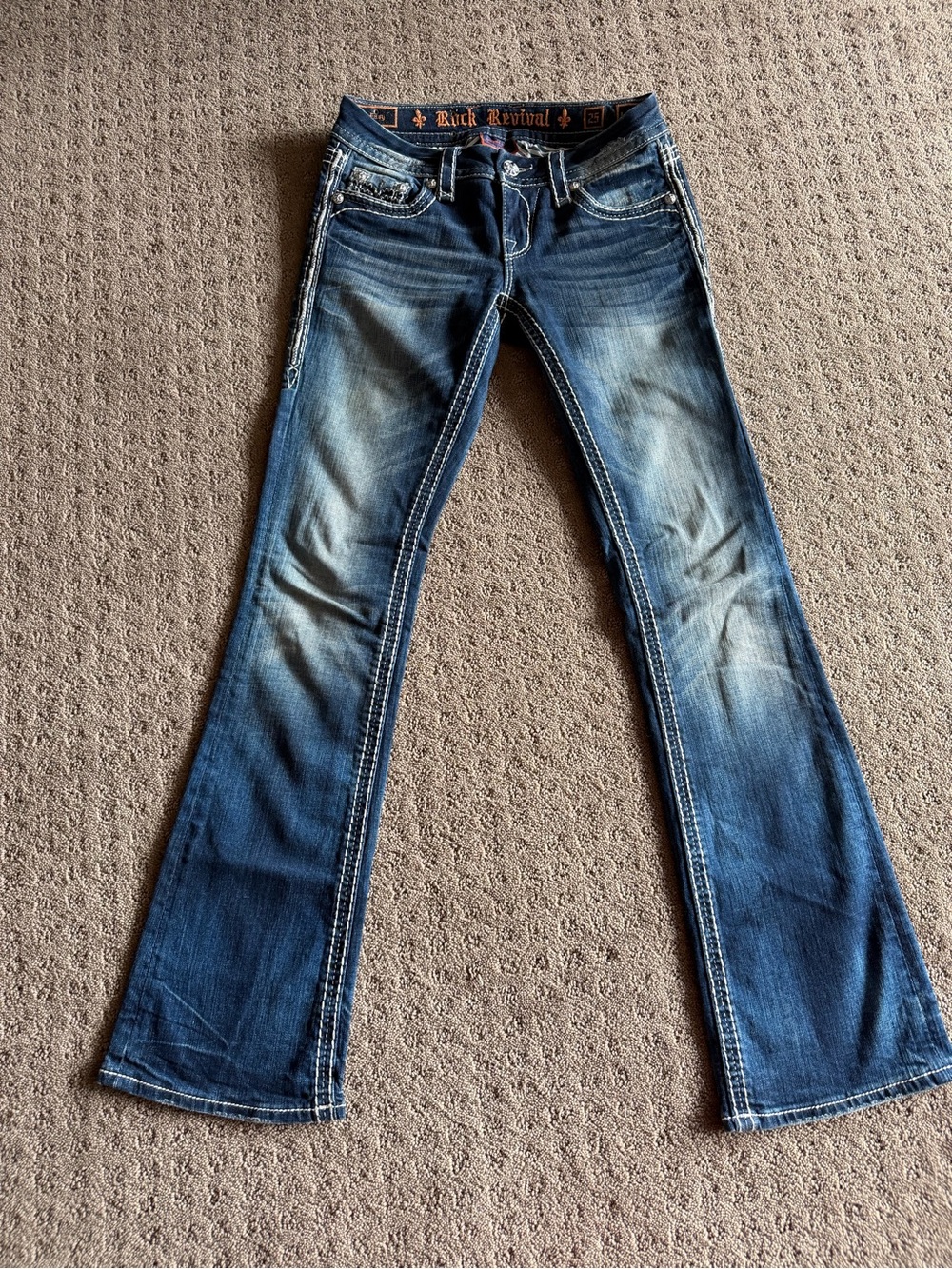 Y2K Vintage Ultra Low Rise Rock Revival Flare Jeans